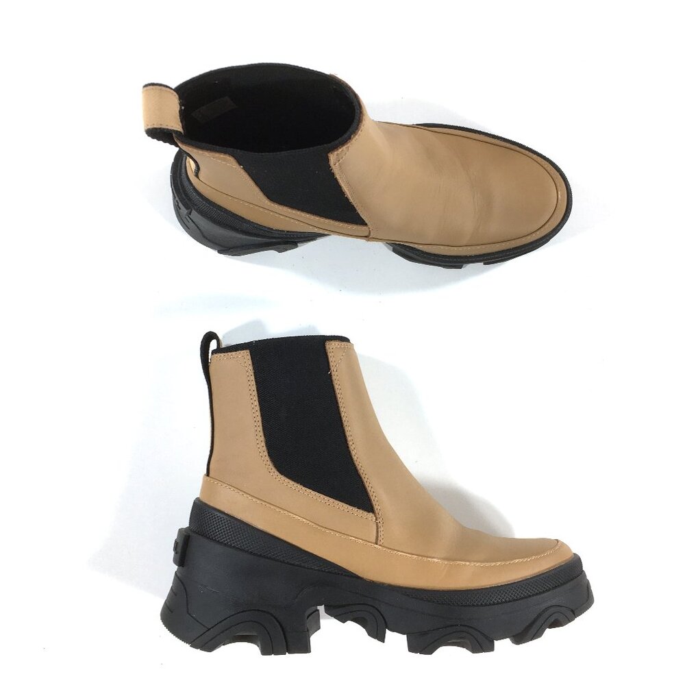 Sorel Tan and Black Heeled Boots